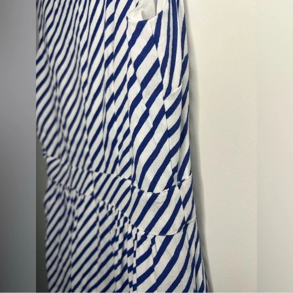 Loft - Blue and White Striped Dress - Size 0 - Picture 8 of 9